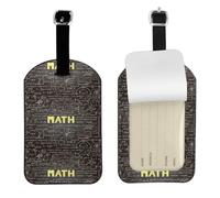 School Math Printed Leather Luggage Tag, Durable Baggage Identifier, Soft PU ID Label, for Business Travel