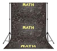 School Math Printed Photography Backdrop, Soft Photo Background With Rod Pocket For Studio, Family Photos, Video Recording & Party Decor - 5x7ft