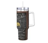 School Math Printing 40oz Stainless Steel Tumbler Double Wall Vacuum Insulated Mug With Handle And 2 In 1 Straw Lid