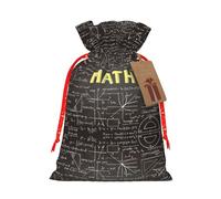 School Math Printing Cute Christmas Bag Drawstring Design 4.7x6.9 Inch For Christmas Party Birthday Gift Packaging