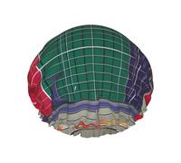 School Math Shower Cap - Full Print Design, Water-Resistant Polyester Fabric, Bathing Essential