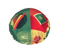 School Math Symbols Shower Cap - Full Print Design, Water-Resistant Polyester Fabric, Bathing Essential