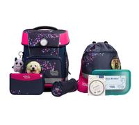 School-Mood Champion Pro School Backpack Set 7 pcs. Universal purple with pattern