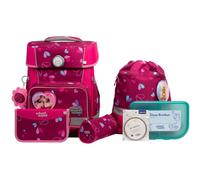 SCHOOL-MOOD Champion Pro School Bag Set 7-Piece 21.5L Storage Space, Ergonomic Easy Fit System for 1 m to 1.50 m Height, Stable, Waterproof Fabric with Reflectors, Klara Bunny, School bag