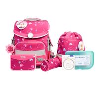 SCHOOL-MOOD Timeless Pro Leni Dog School Bag Set 7-Piece 23.5L Storage Space, Ergonomic Easy Fit System for 1 m to 1.50 m Height, Stable, Waterproof Fabric with Reflectors, Klara Bunny, School bag