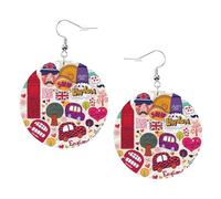 School Newspaper In English Leather Round Earrings Daily Accessories Working At Work Women'S Fashion