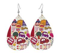 School Newspaper In English Piercing Teardrop Earrings Set, Fashion Leather Earrings Dangle Hoop For Women Birthday Party Jewelry Gift