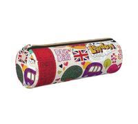 School Newspaper in English Print Adults Pencil Case Stylish Pen Pouch Stationery Organizer Everyday Travel Versatile
