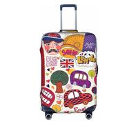 School Newspaper in English Print Elastic Luggage Cover,Personalized Luggage Cover with Zipper.