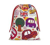 School Newspaper In English Print Gift Drawstring Bag Reusable Pouch Party Favors Birthdays Weddings Daily Sack