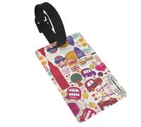 School Newspaper in English Print Luggage Tags Quick Install Airplane Travel Essentials for Suitcases Durable PVC Bag Tag