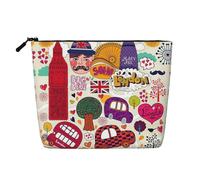 School Newspaper in English Print Makeup Bag, Toiletry Organizer,One Pack for Multiple Daily Uses, Business Trip Companion