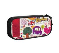 School Newspaper in English Print Pencil Pouch Storage Cosmetics Art Tools Supplies Students Teachers Versatile Use