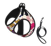 School Newspaper In English Print Small Dog Harness And Leash Set, Adjustable Soft Vest With 360° Reflective Straps For Cats Puppy