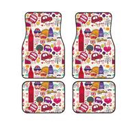 school newspaper in English Print Vehicle Foot Mat Set 4 Pieces Floor Mats Waterproof Anti-Slip Cars Trucks SUV Vans