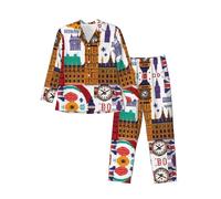School Newspaper Men'S Pajama Set, Cozy Long Sleeve For Men S-Xxl For Daily Wear At Home, Weekend Getaways, Black, L