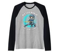 School Ninja Boy Einschulung Schule Raglan Baseball Tee