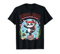 School Ninja Mastering Middle Panda Student Kids Funny End T-Shirt