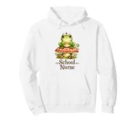 School Nurse Frog Mushroom Watercolor Nurse Appreciation Pullover Hoodie