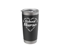 School Nurse Heart Word Cloud Stainless Steel Insulated Tumbler