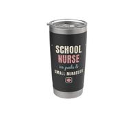 School Nurse Ice Packs and Small Miracles Funny Nurse Stainless Steel Insulated Tumbler