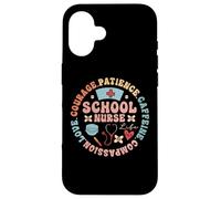 School Nurse Life Circle Art with Caffeine & Courage Case for iPhone 16