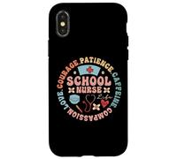 School Nurse Life Circle Art with Caffeine & Courage Case for iPhone X/XS