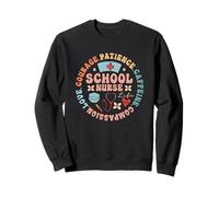 School Nurse Life Circle Art with Caffeine & Courage Sweatshirt