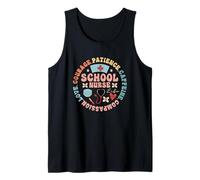 School Nurse Life Circle Art with Caffeine & Courage Tank Top
