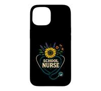 School Nurse Stethoscope Sunflower Case for iPhone 15