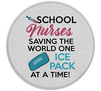 School Nurses Saving The World One Ice Pack at A Time Mouse Pad,Non-Slip Rubber Base Mousepads for College Dorm Office Home Desk Decor,Nurse Appreciation Graduation Healthcare Gifts