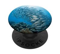 School of Fish Ocean Formation Underwater Marine Life PopSockets Adhesive PopGrip
