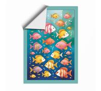 School of Fish Tropical Unframed Wall Art Print A3 (42×29.7cm), Wall Decor for Living Room, Bedroom, Office & Home, Art Gift