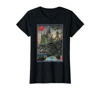 School of Witchcraft and Wizard Woodblock Value Graphic T-Shirt, Women, Black, S