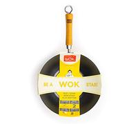 School of Wok by Dexam 10.5in/27cm Non-Stick Carbon Steel Wok, Black