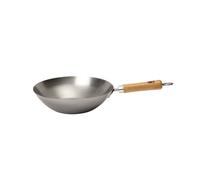 School of Wok - 10.5"/27cm Carbon Steel Wok, Flat Bottom, Bamboo Handle