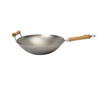 School of Wok by Dexam 14"/36cm Uncoated Carbon Steel Wok, Silver