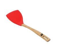 School of Wok - Silicone Spatula, Kitchen Utensils, Wok Accessories, Bamboo Handle (Red)