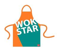 School of Wok Bright Orange & Green Wok Star Adult Apron