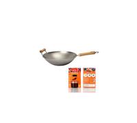 School Of Wok "wok Star" Carbon Steel Wok, Silver, 14-Inch