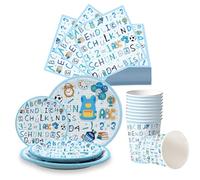 School Party Tableware Set, First Day of School Paper Tableware Set, School Child Party Tableware Set, with 20 Napkins, 20 Paper Plates, 10 Paper Cups, School Child School Introduction Table