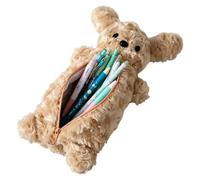 School Pencil Case Large Capacity Plush Cartoon Bag, brown, Consulte la descripción, See description