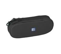 School Pencil Case Oxford B-Hook Black - with Hook, Attachment Eraser for Notebook, Compact, Polyester (21x4,8x8 cm)