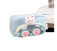 School Pencil Case Zipper Animal Pattern for Supplies | School Supplies Storage Case | Highlighters Erasers Rulers Girls Teens Students Women Men, Blue, Se référer au descriptif, Refer to description