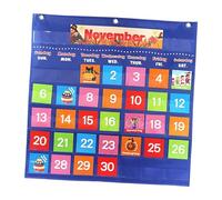 School Pocket Calendar Calculator Holder for Bedroom Dormitory Kids Learning blue