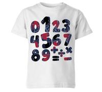 School Pride Fashion Lover Gift School Wear Numeric Digits Style National Numeracy Number Day Maths Day Kids Boys Girls Teen Tee Top T-Shirt #ND6 White 7-8 Years