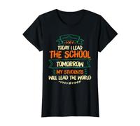 School Principal Leadership Students Will Lead the World Value Graphic T-Shirt, Women, Black, L