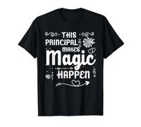 School Principal Magic Happens Leadership Appreciation Value Graphic T-Shirt, Men, Black, XL