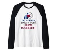 School Psychologist Data Driven Empathy Led Behavioral Brain Raglan Baseball Tee