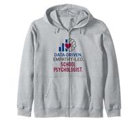 School Psychologist Data Driven Empathy Led Behavioral Brain Zip Hoodie